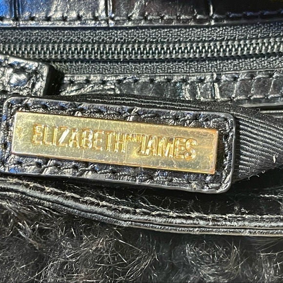 Elizabeth and James Finley Crocodile-Embossed Fur Shoulder Bag, Black - Picture 8 of 13